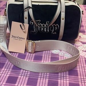 Juicy Couture Black and Pink Crossbody Bag with Logo